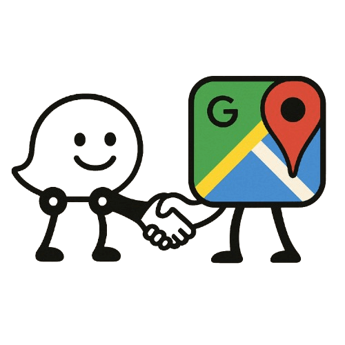Google and Waze shaking hands